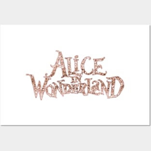 Sparkling rose gold Alice in Wonderland Posters and Art